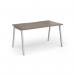 Connex Angled 1400 x 800 x 725mm Single Desk - Silver Frame Nebraska Oak Top ACO148-S-NO