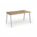 Connex Angled 1400 x 800 x 725mm Single Desk - Silver Frame Oak Top ACO148-S-O