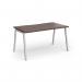 Connex Angled 1400 x 800 x 725mm Single Desk - Silver Frame Walnut Top ACO148-S-W