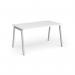 Connex Angled 1400 x 800 x 725mm Single Desk - Silver Frame White Top ACO148-S-WH
