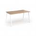 Connex Angled 1400 x 800 x 725mm Single Desk - White Frame Beech Top ACO148-WH-B
