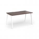 Connex Angled 1400 x 800 x 725mm Single Desk - White Frame Walnut Top ACO148-WH-W