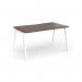 Connex Angled 1400 x 800 x 725mm Single Desk - White Frame Walnut Top ACO148-WH-W