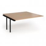 Connex Angled 1600 x 1600 x 725mm Back to Back Add On Bay - Black Frame Beech Top ACO1616-AB-K-B