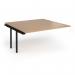 Connex Angled 1600 x 1600 x 725mm Back to Back Add On Bay - Black Frame Beech Top ACO1616-AB-K-B