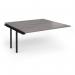 Connex Angled 1600 x 1600 x 725mm Back to Back Add On Bay - Black Frame Grey Oak Top ACO1616-AB-K-GO