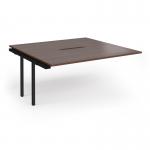 Connex Angled 1600 x 1600 x 725mm Back to Back Add On Bay - Black Frame Walnut Top ACO1616-AB-K-W