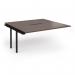 Connex Angled 1600 x 1600 x 725mm Back to Back Add On Bay - Black Frame Walnut Top ACO1616-AB-K-W