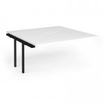 Connex Angled 1600 x 1600 x 725mm Back to Back Add On Bay - Black Frame White Top ACO1616-AB-K-WH
