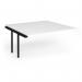 Connex Angled 1600 x 1600 x 725mm Back to Back Add On Bay - Black Frame White Top ACO1616-AB-K-WH