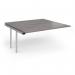 Connex Angled 1600 x 1600 x 725mm Back to Back Add On Bay - Silver Frame Grey Oak Top ACO1616-AB-S-GO