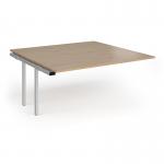 Connex Angled 1600 x 1600 x 725mm Back to Back Add On Bay - Silver Frame Kendal Oak Top ACO1616-AB-S-KO