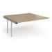 Connex Angled 1600 x 1600 x 725mm Back to Back Add On Bay - Silver Frame Kendal Oak Top ACO1616-AB-S-KO
