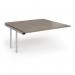 Connex Angled 1600 x 1600 x 725mm Back to Back Add On Bay - Silver Frame Nebraska Oak Top ACO1616-AB-S-NO