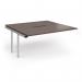 Connex Angled 1600 x 1600 x 725mm Back to Back Add On Bay - Silver Frame Walnut Top ACO1616-AB-S-W