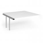 Connex Angled 1600 x 1600 x 725mm Back to Back Add On Bay - Silver Frame White Top ACO1616-AB-S-WH