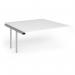 Connex Angled 1600 x 1600 x 725mm Back to Back Add On Bay - Silver Frame White Top ACO1616-AB-S-WH