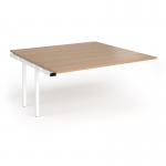 Connex Angled 1600 x 1600 x 725mm Back to Back Add On Bay - White Frame Beech Top ACO1616-AB-WH-B