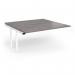 Connex Angled 1600 x 1600 x 725mm Back to Back Add On Bay - White Frame Grey Oak Top ACO1616-AB-WH-GO