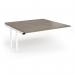 Connex Angled 1600 x 1600 x 725mm Back to Back Add On Bay - White Frame Nebraska Oak Top ACO1616-AB-WH-NO