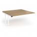 Connex Angled 1600 x 1600 x 725mm Back to Back Add On Bay - White Frame Oak Top ACO1616-AB-WH-O