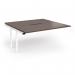 Connex Angled 1600 x 1600 x 725mm Back to Back Add On Bay - White Frame Walnut Top ACO1616-AB-WH-W