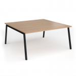 Connex Angled 1600 x 1600 x 725mm Back to Back Desk (2 x 1600mm) - Black Frame Beech Top ACO1616-K-B