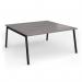 Connex Angled 1600 x 1600 x 725mm Back to Back Desk (2 x 1600mm) - Black Frame Grey Oak Top ACO1616-K-GO