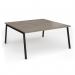 Connex Angled 1600 x 1600 x 725mm Back to Back Desk (2 x 1600mm) - Black Frame Nebraska Oak Top ACO1616-K-NO