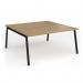 Connex Angled 1600 x 1600 x 725mm Back to Back Desk (2 x 1600mm) - Black Frame Oak Top ACO1616-K-O
