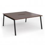 Connex Angled 1600 x 1600 x 725mm Back to Back Desk (2 x 1600mm) - Black Frame Walnut Top ACO1616-K-W