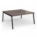 Connex Angled 1600 x 1600 x 725mm Back to Back Desk (2 x 1600mm) - Black Frame Walnut Top ACO1616-K-W