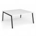 Connex Angled 1600 x 1600 x 725mm Back to Back Desk (2 x 1600mm) - Black Frame White Top ACO1616-K-WH