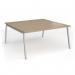 Connex Angled 1600 x 1600 x 725mm Back to Back Desk (2 x 1600mm) - Silver Frame Kendal Oak Top ACO1616-S-KO