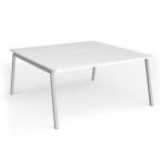 Connex Angled 1600 x 1600 x 725mm Back to Back Desk (2 x 1600mm) - Silver Frame White Top ACO1616-S-WH