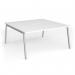 Connex Angled 1600 x 1600 x 725mm Back to Back Desk (2 x 1600mm) - Silver Frame White Top ACO1616-S-WH