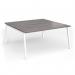 Connex Angled 1600 x 1600 x 725mm Back to Back Desk (2 x 1600mm) - White Frame Grey Oak Top ACO1616-WH-GO