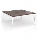 Connex Angled 1600 x 1600 x 725mm Back to Back Desk (2 x 1600mm) - White Frame Walnut Top ACO1616-WH-W