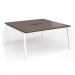 Connex Angled 1600 x 1600 x 725mm Back to Back Desk (2 x 1600mm) - White Frame Walnut Top ACO1616-WH-W