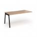 Connex Angled 1600 x 800 x 725mm Single Add On Bay - Black Frame Beech Top ACO168-AB-K-B