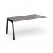 Connex Angled 1600 x 800 x 725mm Single Add On Bay - Black Frame Grey Oak Top ACO168-AB-K-GO