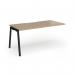 Connex Angled 1600 x 800 x 725mm Single Add On Bay - Black Frame Kendal Oak Top ACO168-AB-K-KO