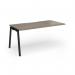 Connex Angled 1600 x 800 x 725mm Single Add On Bay - Black Frame Nebraska Oak Top ACO168-AB-K-NO
