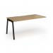 Connex Angled 1600 x 800 x 725mm Single Add On Bay - Black Frame Oak Top ACO168-AB-K-O