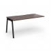 Connex Angled 1600 x 800 x 725mm Single Add On Bay - Black Frame Walnut Top ACO168-AB-K-W