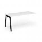 Connex Angled 1600 x 800 x 725mm Single Add On Bay - Black Frame White Top ACO168-AB-K-WH