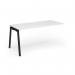 Connex Angled 1600 x 800 x 725mm Single Add On Bay - Black Frame White Top ACO168-AB-K-WH