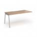 Connex Angled 1600 x 800 x 725mm Single Add On Bay - Silver Frame Beech Top ACO168-AB-S-B