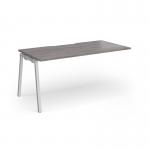 Connex Angled 1600 x 800 x 725mm Single Add On Bay - Silver Frame Grey Oak Top ACO168-AB-S-GO