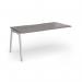 Connex Angled 1600 x 800 x 725mm Single Add On Bay - Silver Frame Grey Oak Top ACO168-AB-S-GO